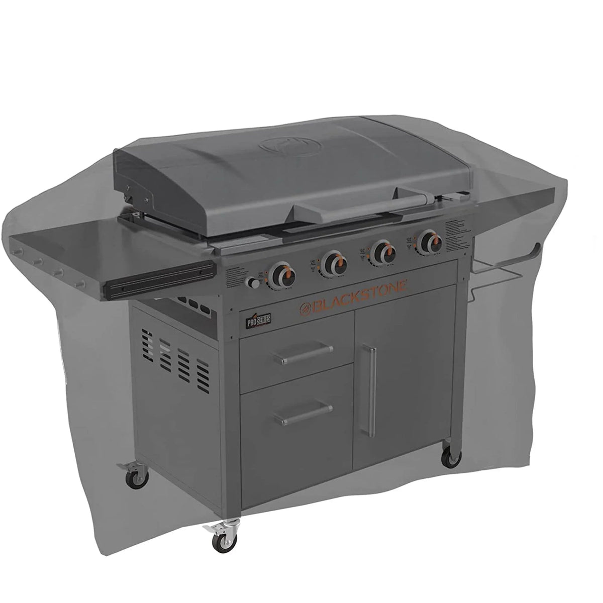 Heavy Duty 600D Polyester Cover Fits 5482 Blackstone 36 inches Griddle Cooking Station with Hood,Also for Blackstone 28 inch XL,Outdoor Flat Top Gas Grill Cover with Straps