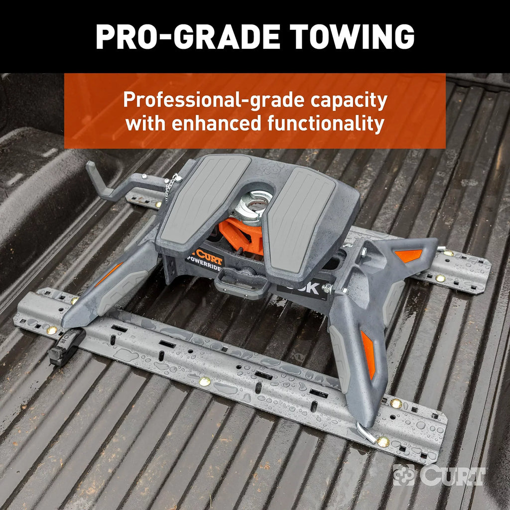 CURT 16320 PowerRide 30K 5th Rim Towing Hitch, 30,000 Pound Capacity