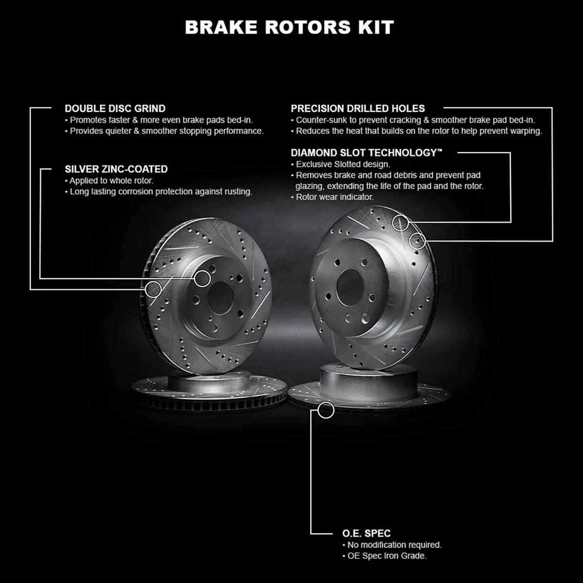 R1 Concepts Wgpn2 39002 R1 Concepts Brake Rotor D/S Silver Fits select: 2013-2014 CHRYSLER 200, 2008-2009 DODGE CALIBER SRT-4