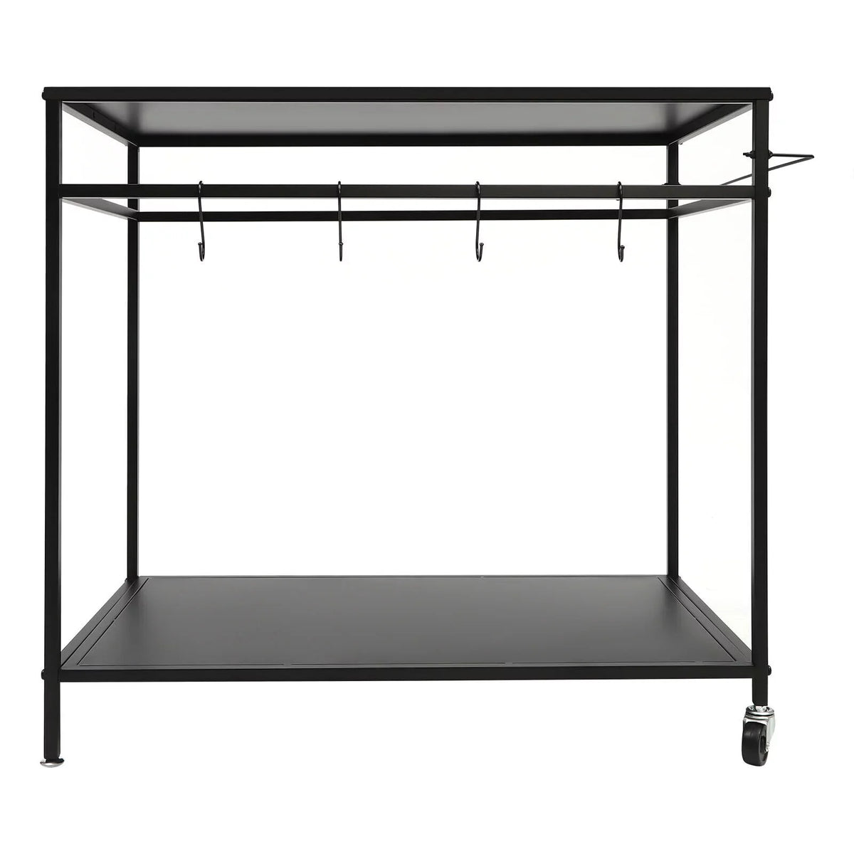 Outdoor Cook Station Table 2-Tier Shelf Food Prep BBQ Grill Serving Cart Movable Rack