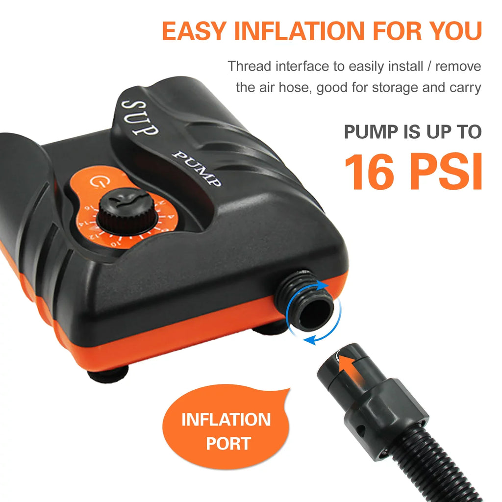 EasytoUse 16 PSI Electric Air Pump with 6 Nozzles for Inflatables and Boats, Edition