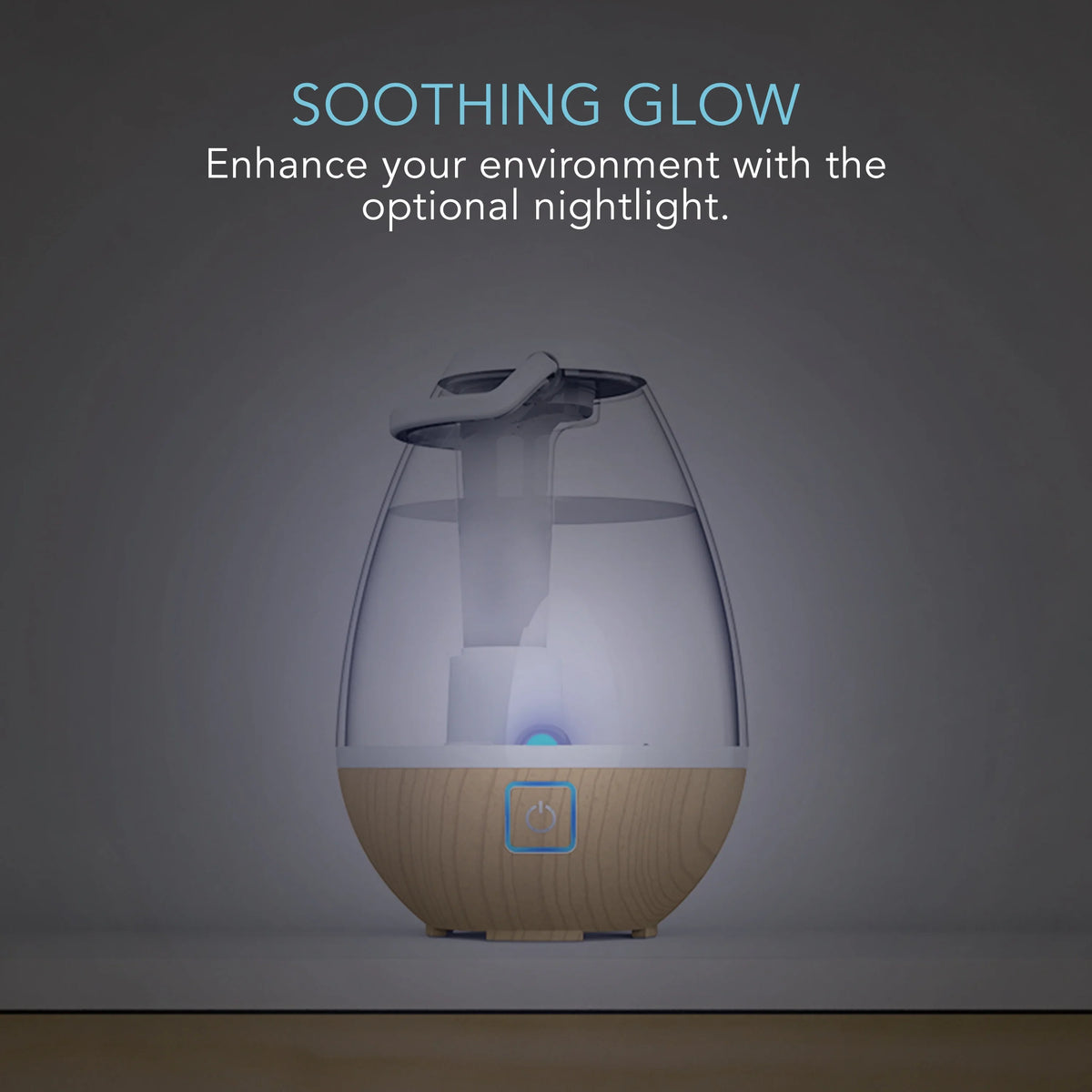 Sharper Image Ultrasonic Cool Mist Humidifier, 0.4 Gallon Light Ash Woodgrain (New)