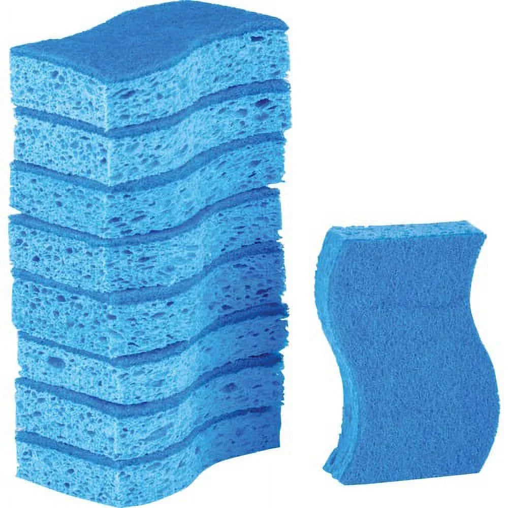 Scotch-Brite Non-Scratch Scrub Sponges 0.8" Height x 4.3" Width x 2.8" Depth - 9/Pack - Cellulose - Blue