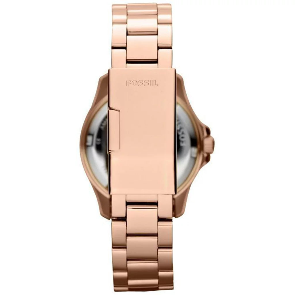 Fossil Women's AM4454 Retro Traveler Rose Stainless Steel Watch