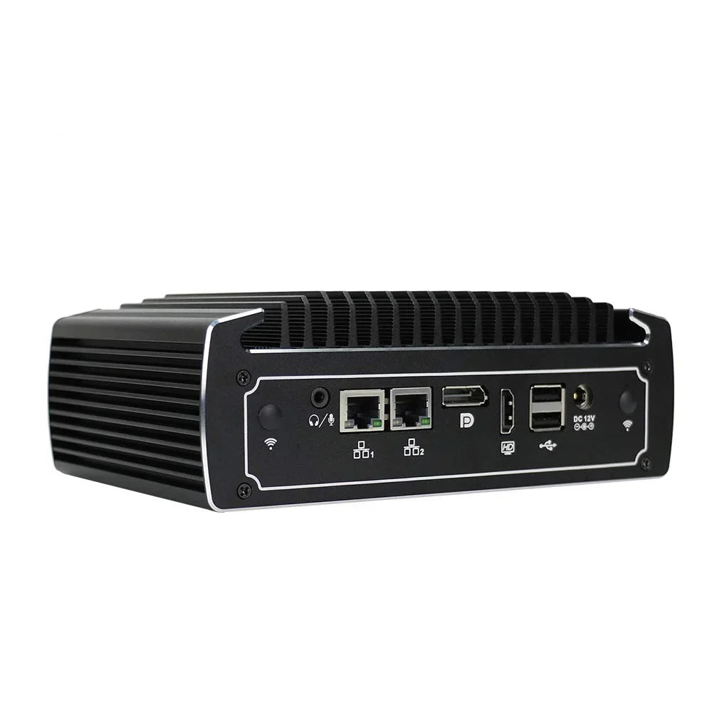 PARTAKER Fanless Mini PC, 4K Powerful Industrial Mini Computer, Core i5 8250U 8th Gen, 4 Cores CPU, 8GB Ram 128GB SSD 1TB HDD, Dual Nic, HD, DP, 4*USB3.0, SIM Card Slot, 2 COM, Windows 10 Pro