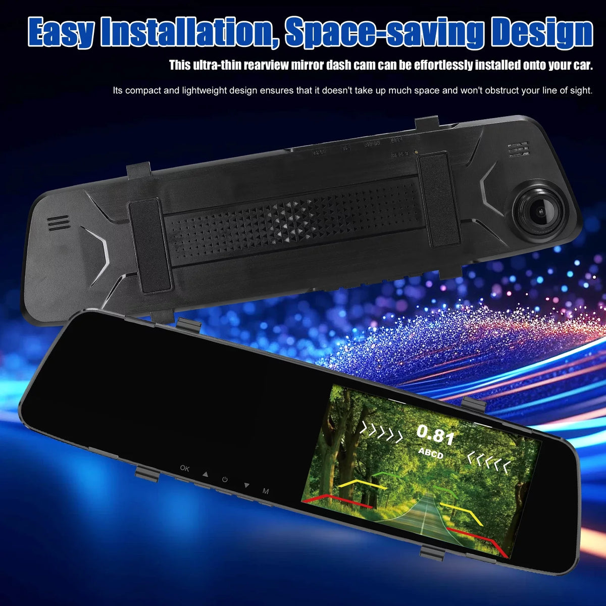 Nebublu Dash Camera,1080P DVR Dash 4.3 Inch Screen Radars Rear Dual Rear Dual Camera Dual Camera 4.3 Inch Screen Support Camera 4.3 Inch Reverse Radars Rear 4 Reverse Radars Dash Cam Rear Reco