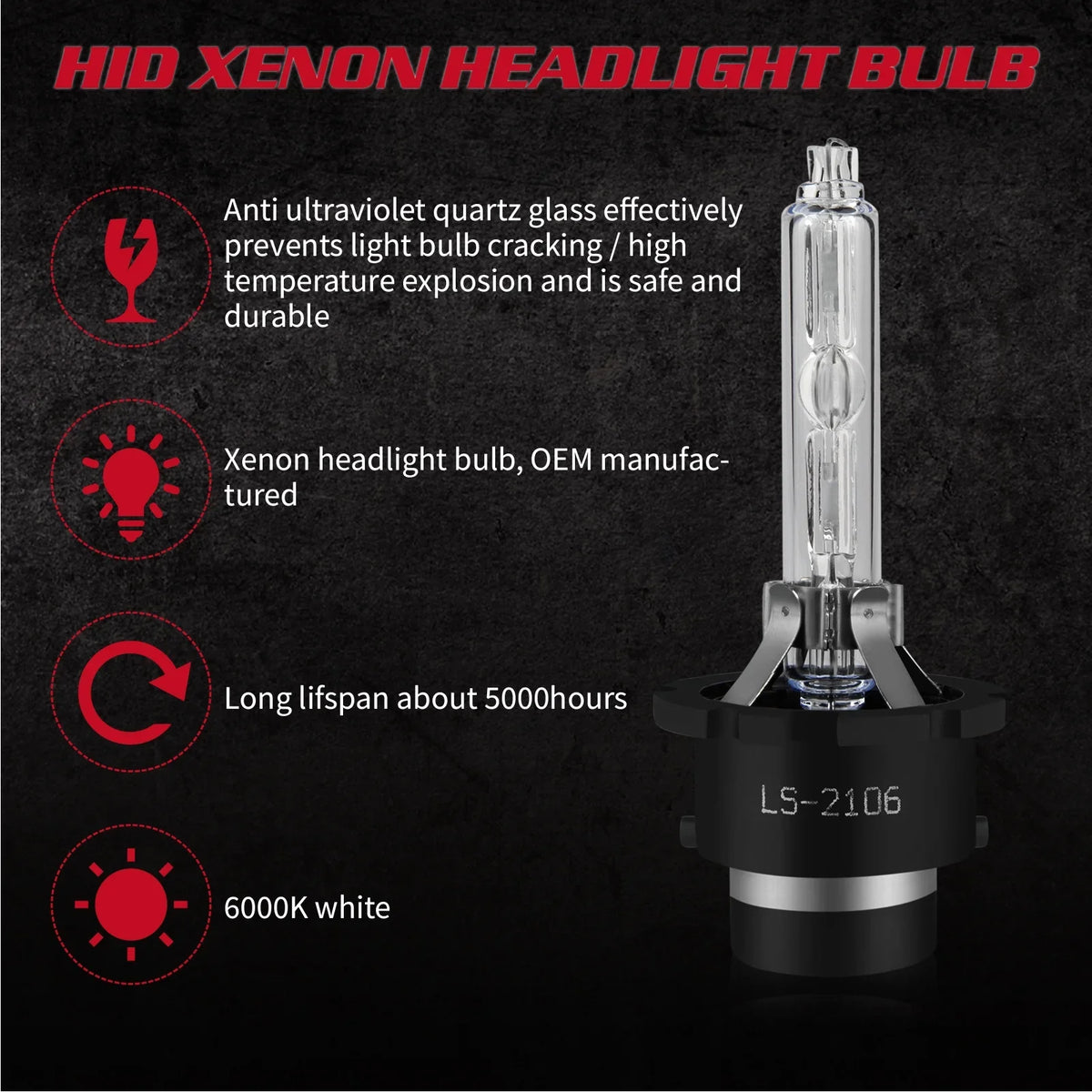 2X D4S 6000K White Hid Headlight Low Beam Bulbs for Lexus ES350 2007 2008 2009 2010 2011 2012 2013 2014 2015