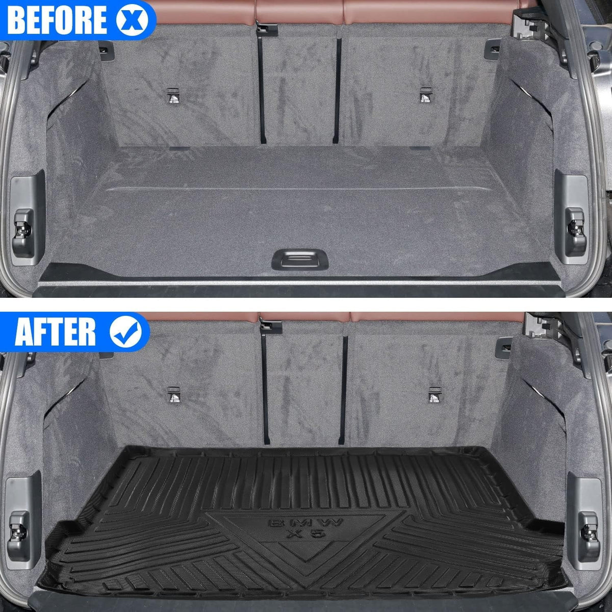 Cargo Liner fit 2019-2024 BMW X5 All Weather Rear Trunk Cover Cargo Tray Floor Mat for BMW X5 2019 2020 2021 2022 2023 2024 Accessory , Black