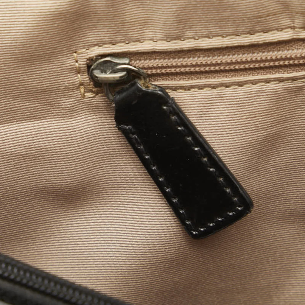 Pre-Owned Burberry Nova Check Handbag Tote Bag Beige Black PVC Patent Leather Women's BURBERRY (Good)