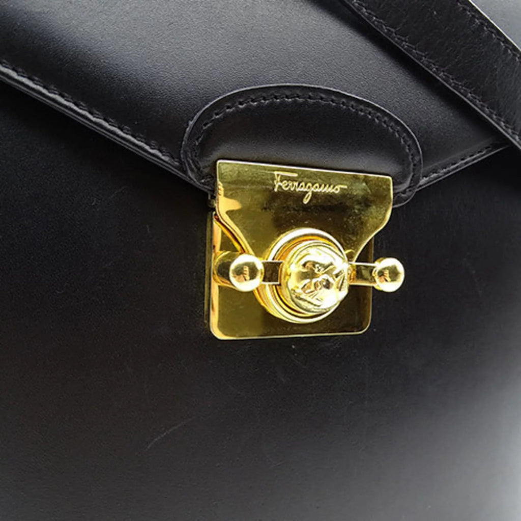 Pre-Owned Salvatore Ferragamo Bag Ladies Handbag Shoulder 2way Black (Good)