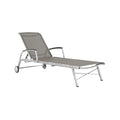 Adjustable Outdoor Chaise Lounge Chair with Wheels and Mesh Fabric