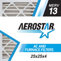 Aerostar 25x25x4 MERV 13, Pleated Air Filter, 25 x 25 x 4, Box of 6, Made in the USA