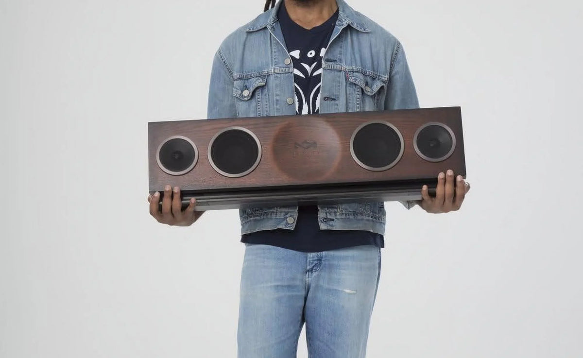 House of Marley, One Foundation Premium Home Audio Hi-Fi System, 3.5 High-Output Woofers, 2 x 1 High-Definition Tweeters, 220 Watt Stereo Power, FSC Certified Solid Oak Baffle, EM-DA002-RG Regal