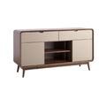 Modern Wooden Sideboard with Two Drawers and Open Shelving