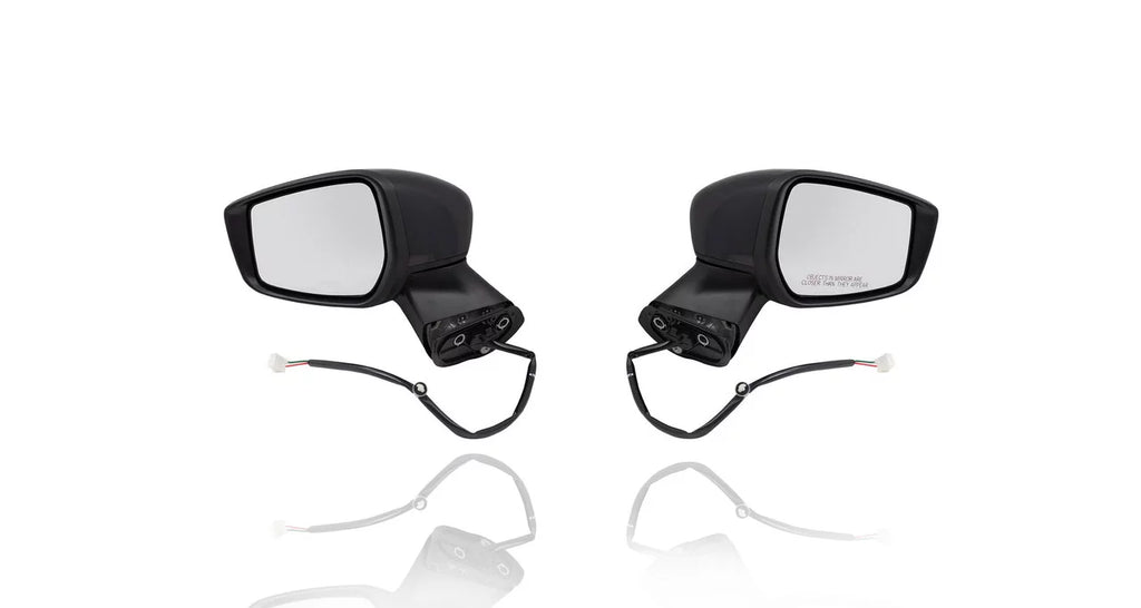 Door Mirror - PACIFIC BEST INC. For/Fit 15-19 Nissan Versa Note-S/S Plus/SL/SV Non-Heated, Without Side View Camera ,With Cover, Primed Pair, Left Driver + Right Passenger Set - 963019MB0A, 963029MB0A