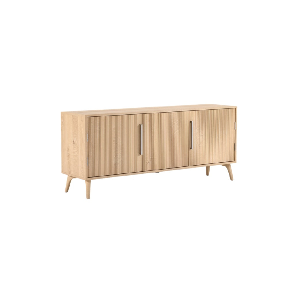 Modern Minimalist Wooden Sideboard with Vertical Slats