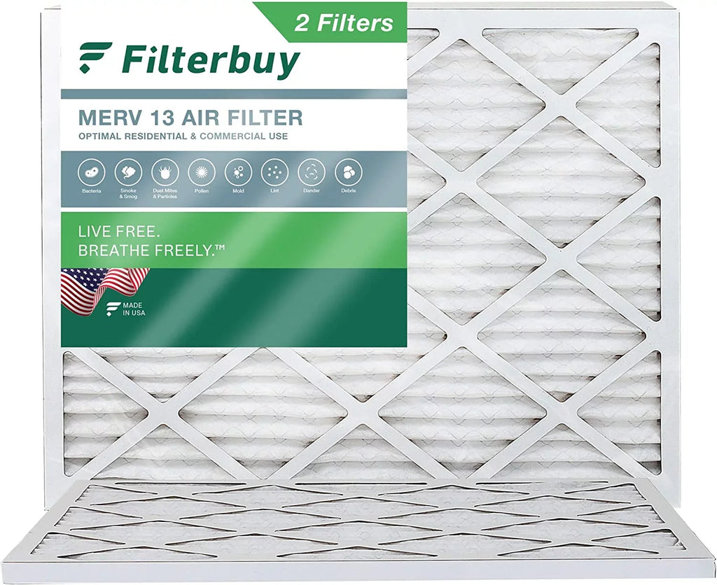 Filterbuy 20x23x1 MERV 13 Pleated HVAC AC Furnace Air Filters (2-Pack)