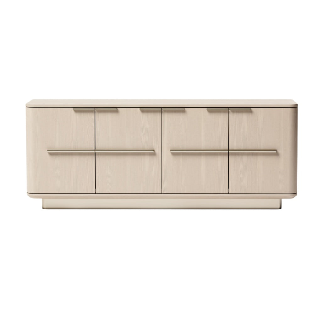 Sleek Modern Storage Cabinet with Minimalist Design and Soft Color Palette