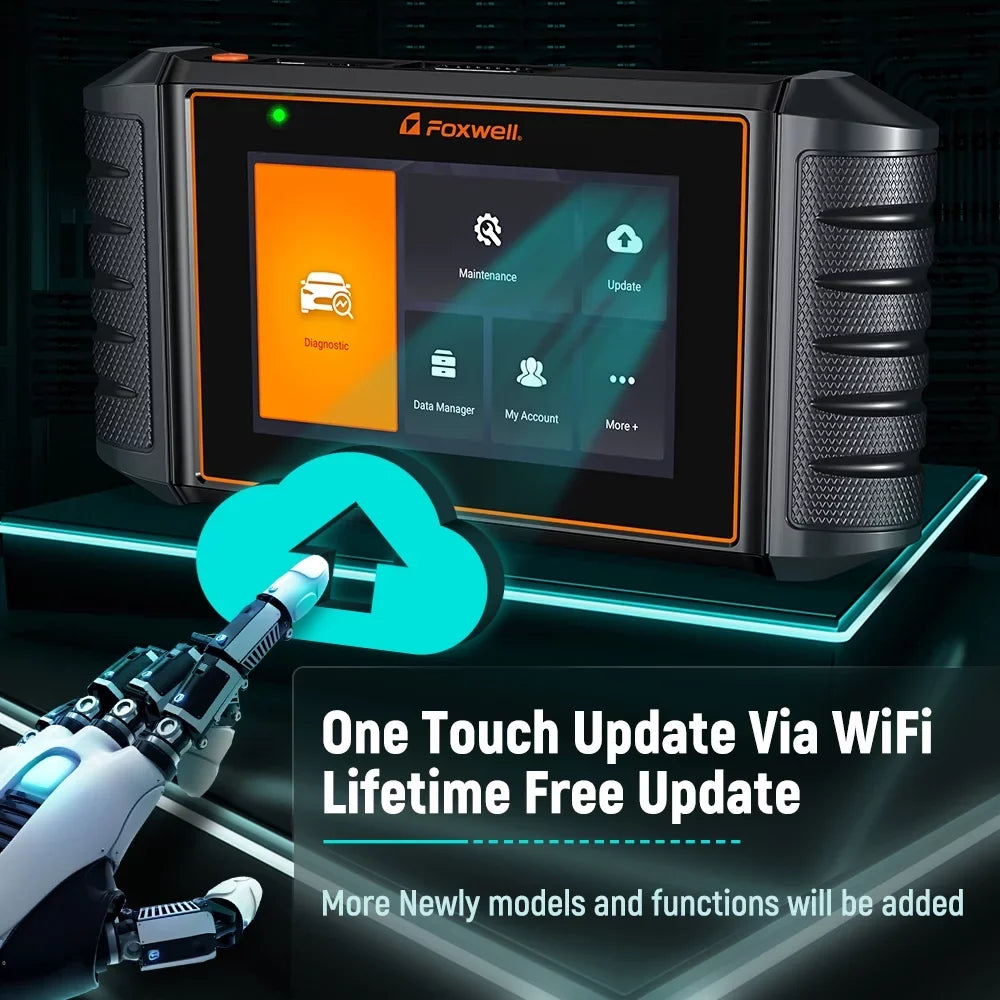 FOXWELL NT726 OBD2 Scanner Automotive All System Diagnostic Tool 12 Reset BMS Service Suspension ABS Bleeding Injector Coding Throttle Reset OBDII Code Reader Automotive Scanner, Gift: Battery Tester