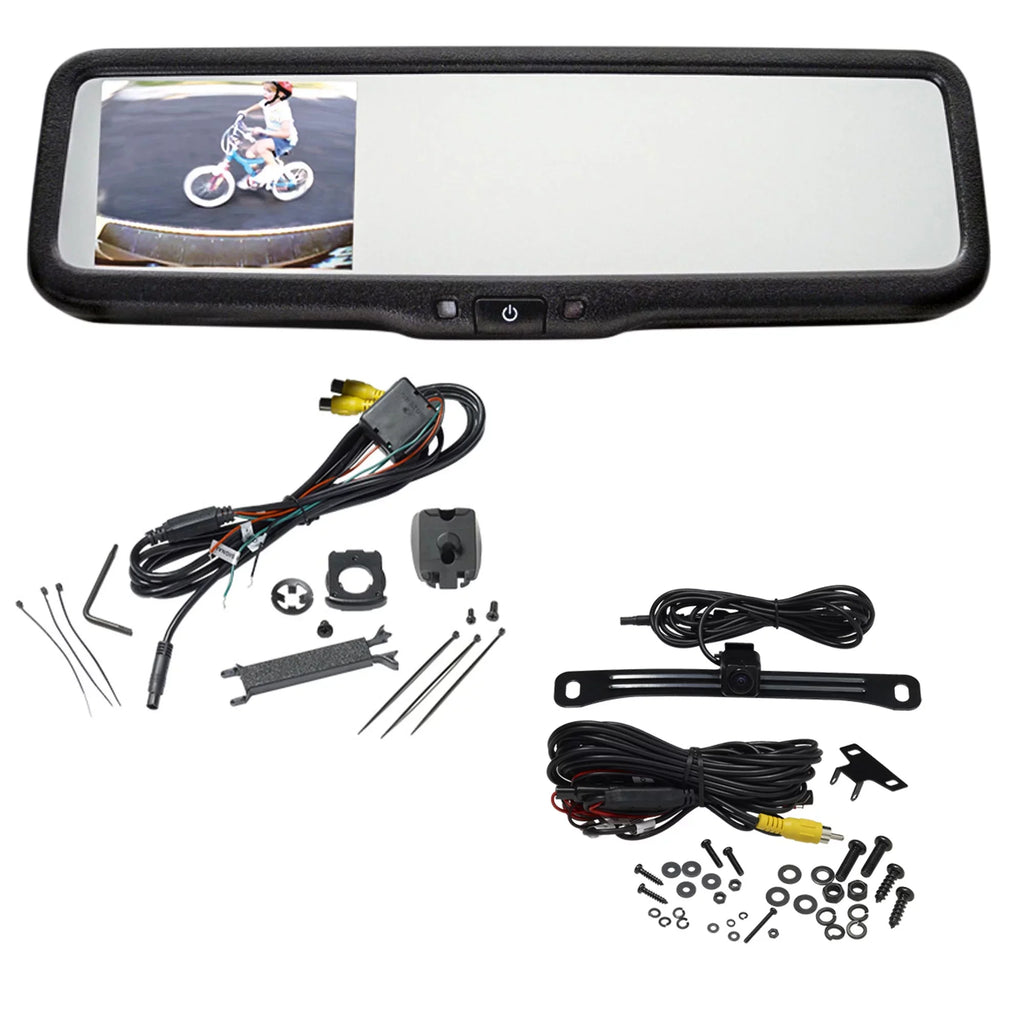 OEM-Style Replacement Rearview Mirror Monitor w/ 3.5-inch screen and Universal back up camera
