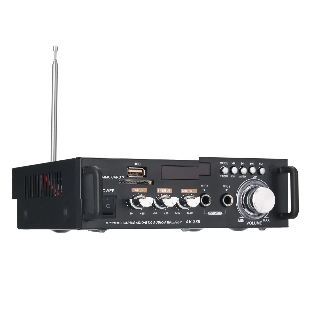 Dazzduo Sound Machine,2CH LCD Display Remote Audio Amplifier BT Radio Amplifier 600W Remote Audio Radio Portable Stereo Power Amplifier Audio HiFi Audio Stereo Car 600W Remote