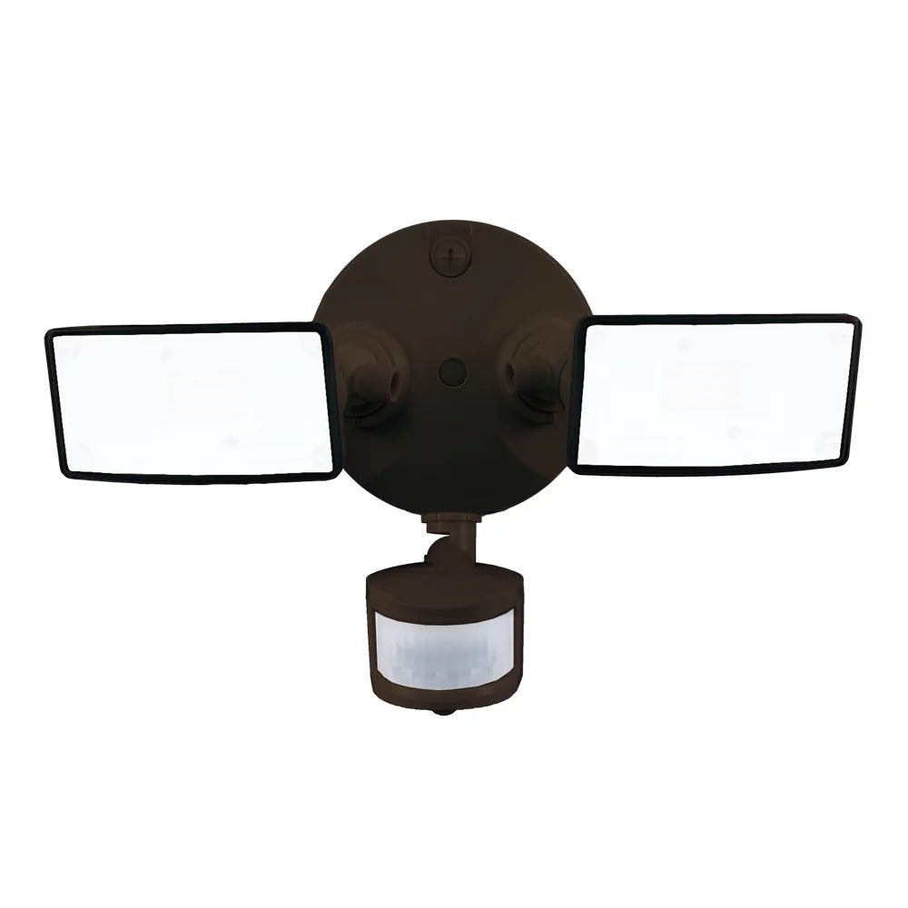 HALO Outdoor TGS Twin Square Head, 2500 Lumen, 4000K CCT Motion Flood Light in Bronze