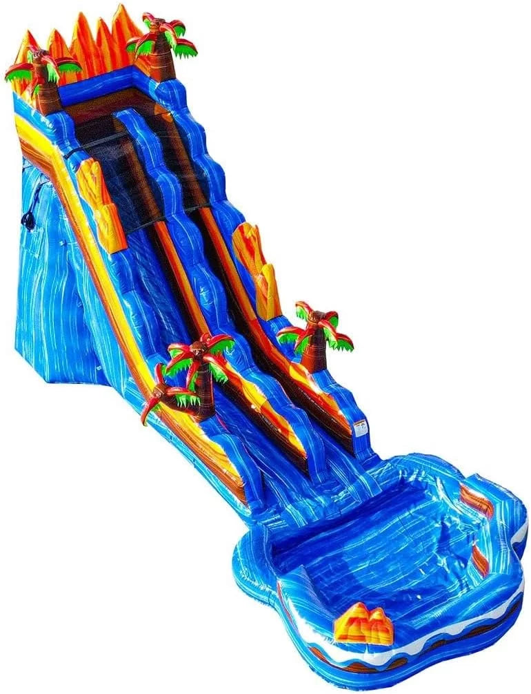JumpOrange 19' Oasis Commercial Grade Water Slide Inflatable with Detachable Pool for Kids and Adults (with Blower), Outdoor Tall Waterslide, PVC Vinyl