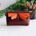 Elegance Coffee - Colorful Leatherette Clutch Shoulder Bag Clutch Casual Purse
