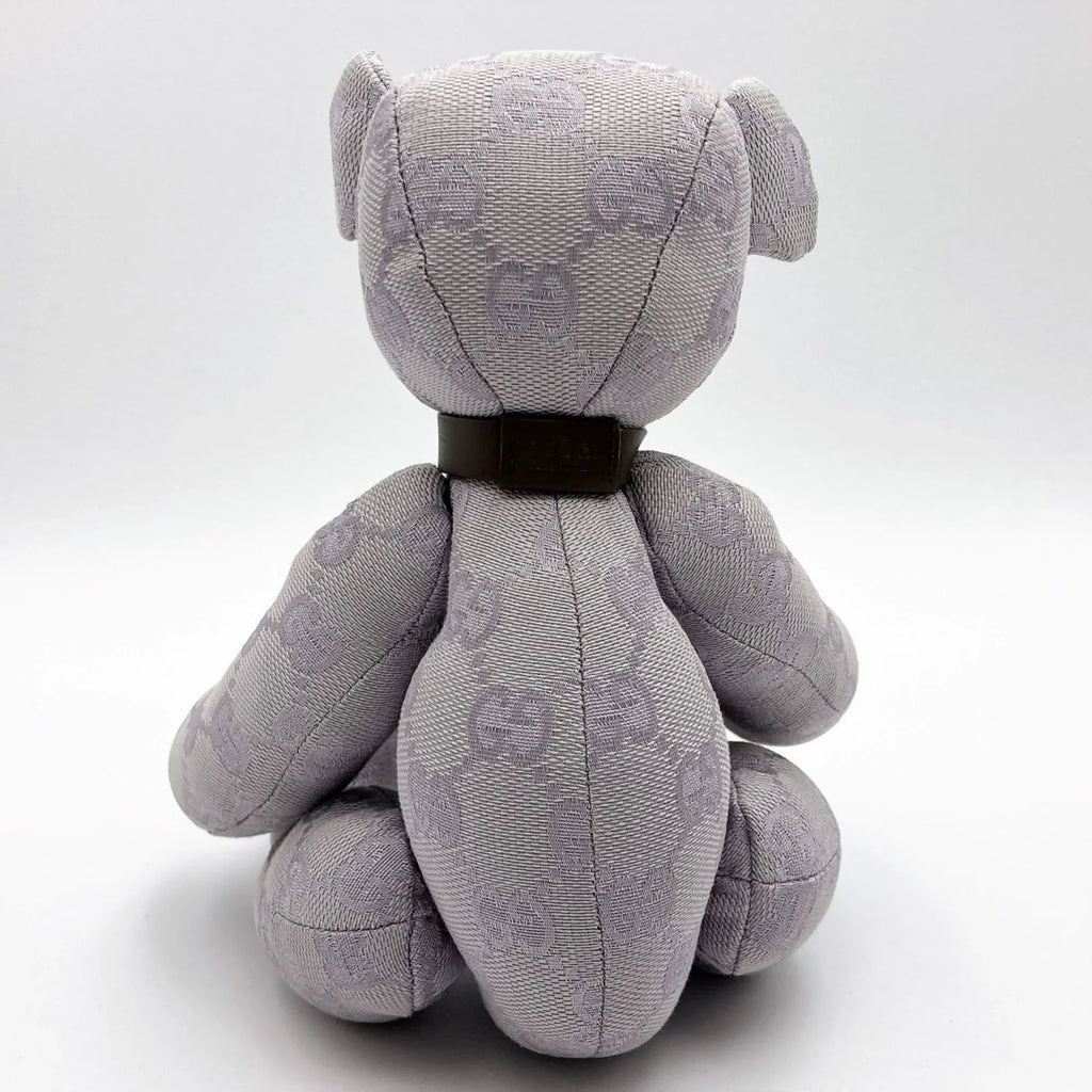 Pre-Owned GUCCI Gucci Bear Plush Toy Purple x Brown GG Canvas Interior Ladies Kids (Good)