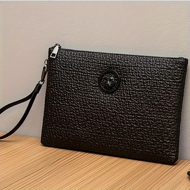 moocr Men‘s Fashion Business Clutch Bag Tiger Head Handbag Large Capacity Envelope Bag