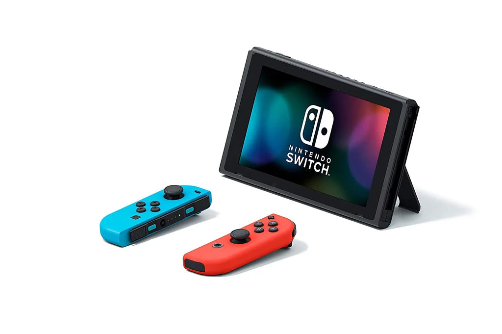 Nintendo Switch Bundle: Mario Kart 8 Deluxe /Super Mario Bros. U Deluxe and Nintendo Switch 32GB Console with Neon Red and Blue Joy-Con| 3 Months Nintendo Switch Online Membership