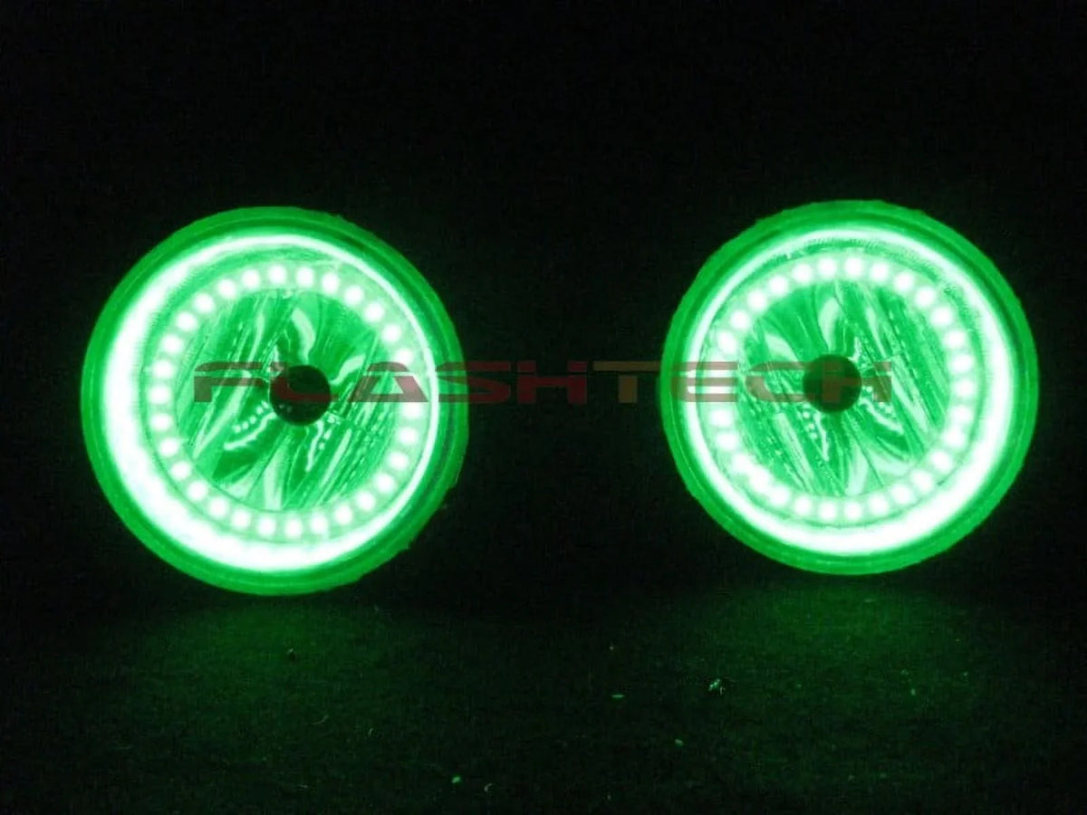 Flashtech LED RGB Multi Color Halo Ring Fog Light Kit for Dodge Caliber 07-12 with V.3 Fusion Color Change Wifi Remote
