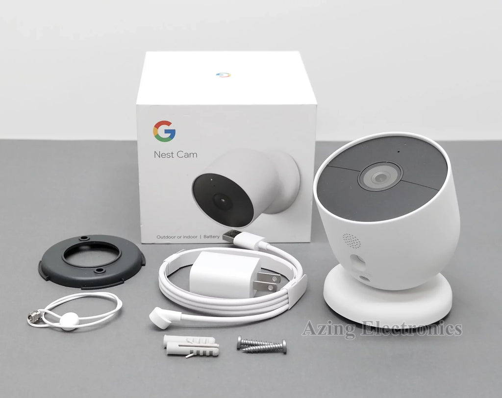 Pre-Owned Google G3AL9 Nest Cam GA01317-US Surveillance Camera (Battery) - White W/ LOOPS