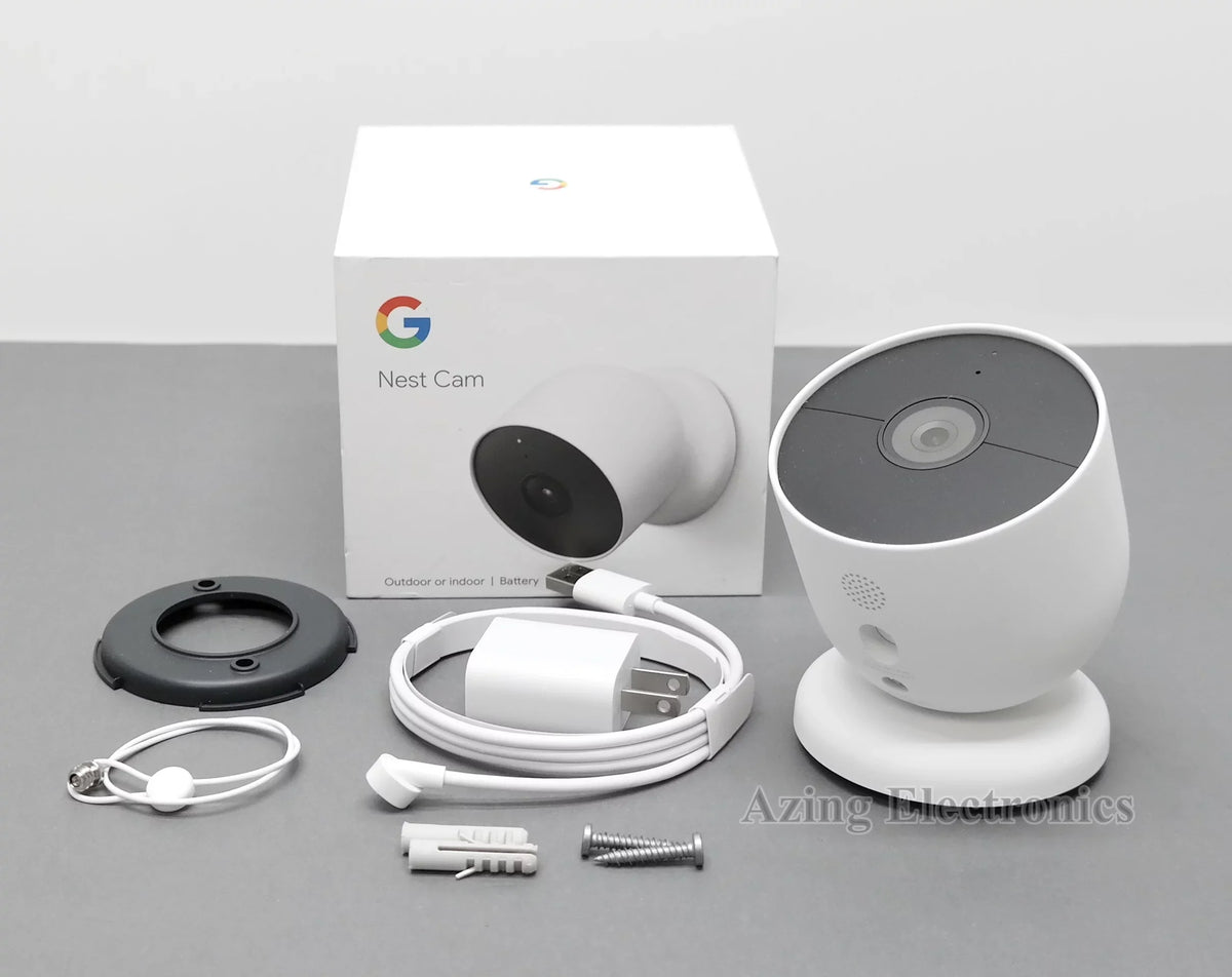Pre-Owned Google G3AL9 Nest Cam GA01317-US Surveillance Camera (Battery) - White W/ LOOPS