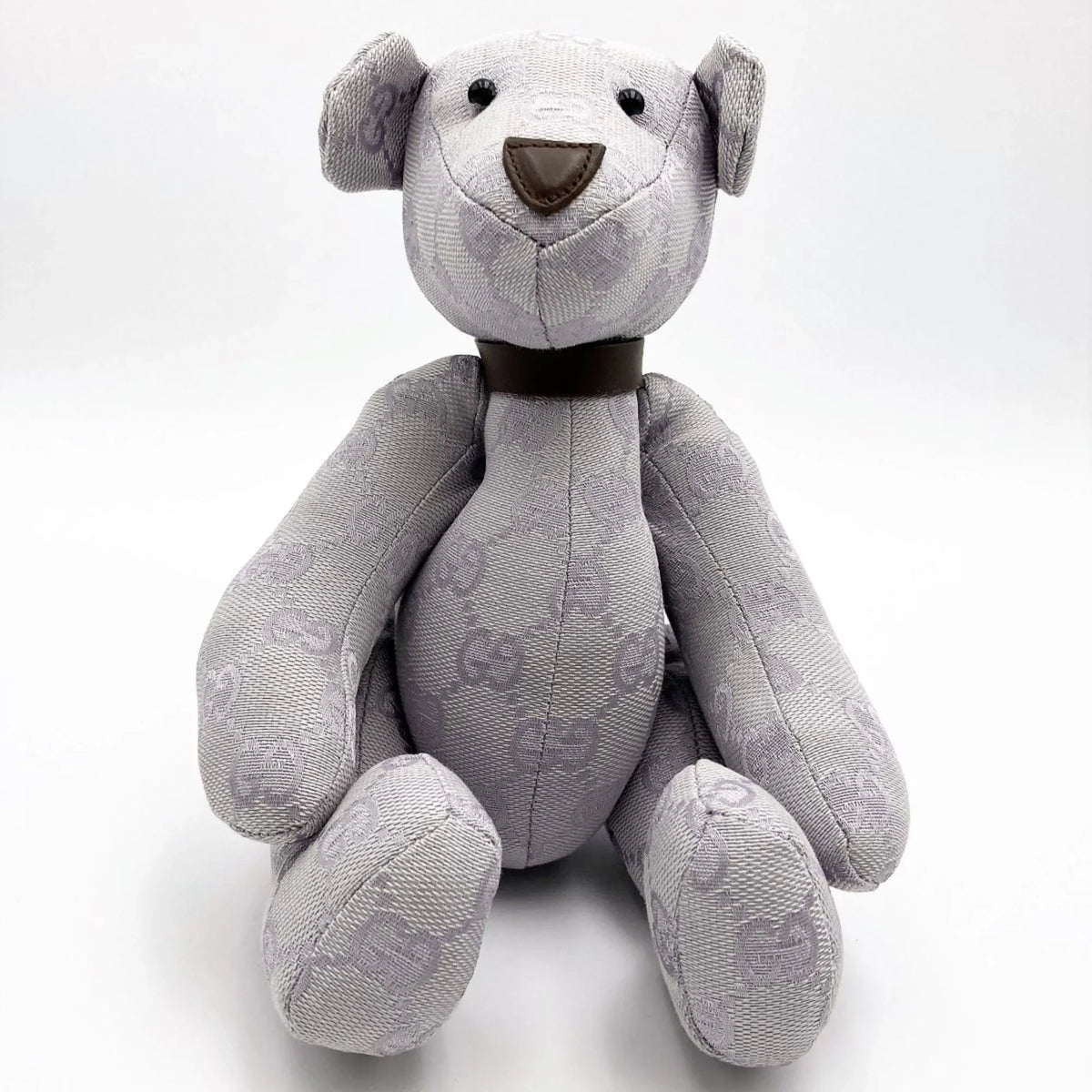 Pre-Owned GUCCI Gucci Bear Plush Toy Purple x Brown GG Canvas Interior Ladies Kids (Good)