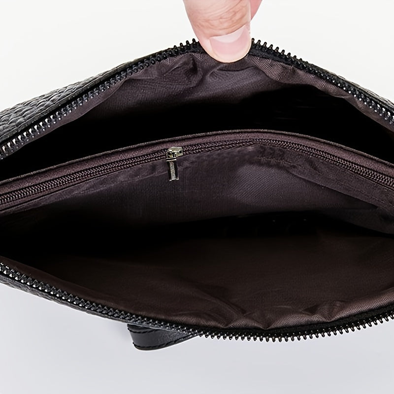 moocr Men‘s Fashion Business Clutch Bag Tiger Head Handbag Large Capacity Envelope Bag
