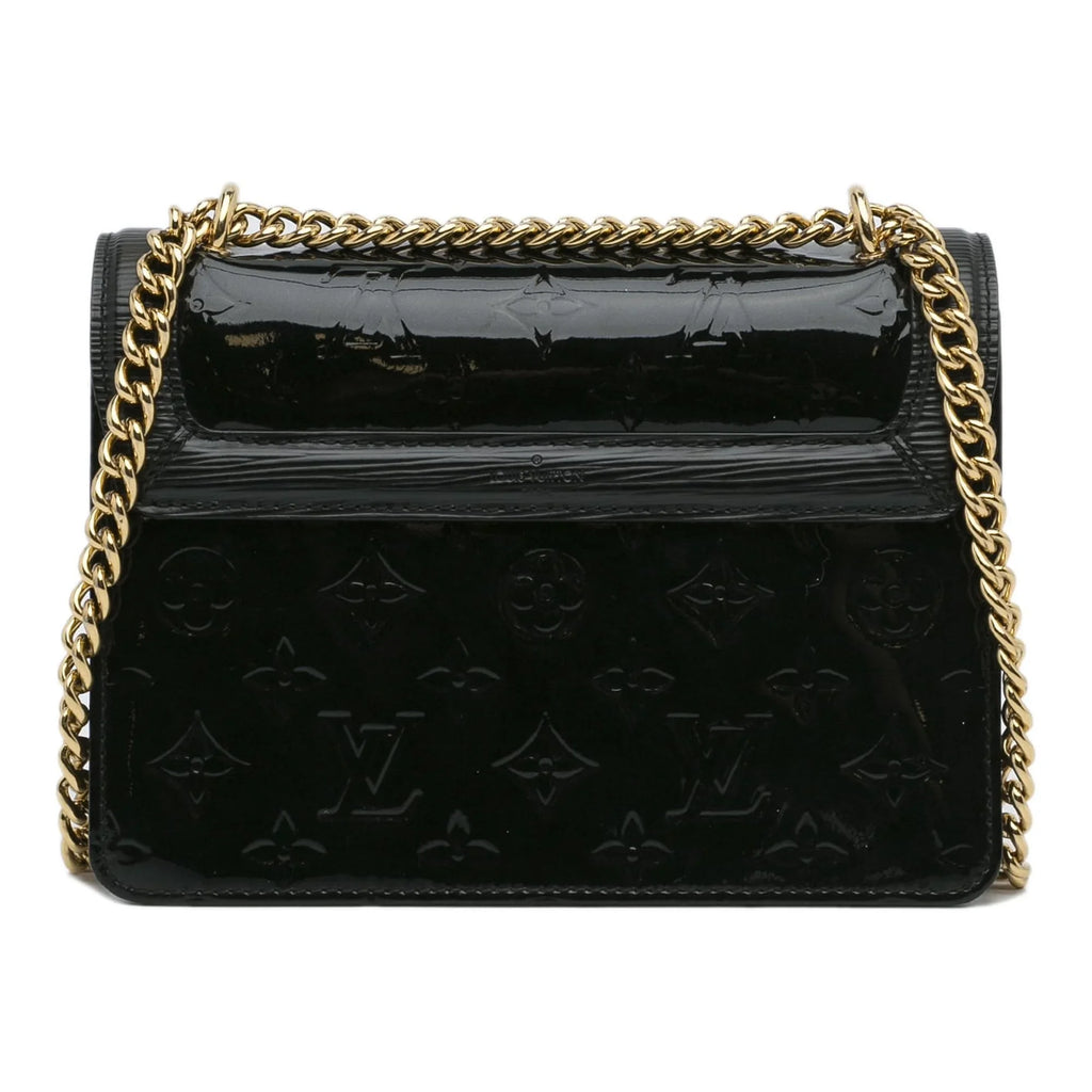 Pre-Owned Authenticated Louis Vuitton Monogram Vernis Wynwood Leather Black Crossbody Bag Unisex (Good)