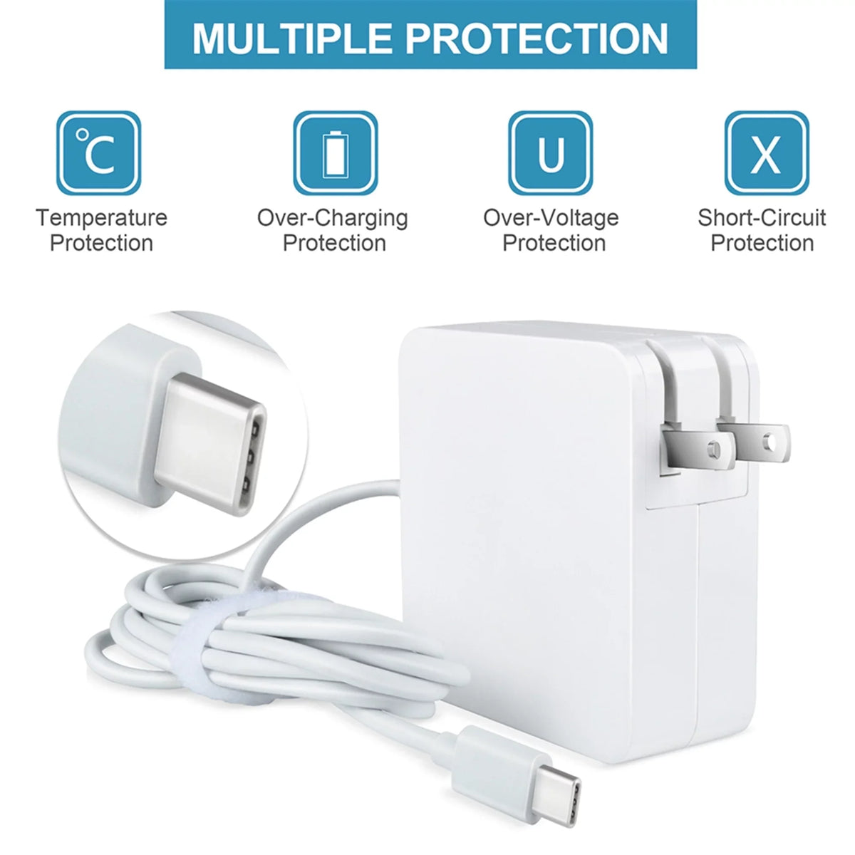 KONKIN BOO Compatible White 65W USB Type-C AC Adapter Charger Replacement for XPS 13 7390 P82G003 2-in-1 Laptop PSU