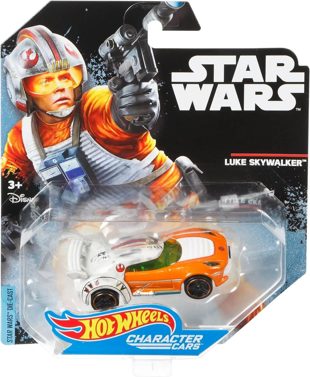 Hot Wheels Star Wars Rogue One Character Car, Luke Skywalker (X-Wing Gear)
