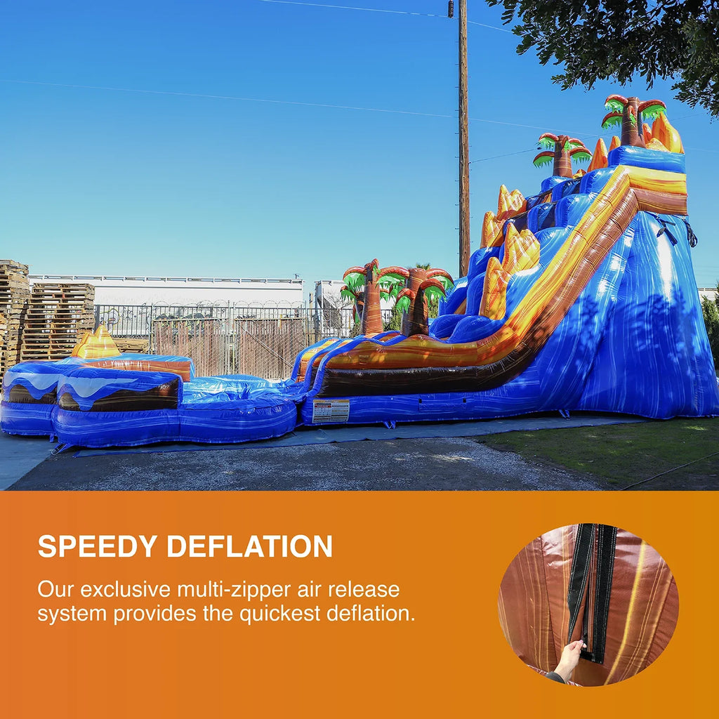 JumpOrange 19' Oasis Commercial Grade Water Slide Inflatable with Detachable Pool for Kids and Adults (with Blower), Outdoor Tall Waterslide, PVC Vinyl