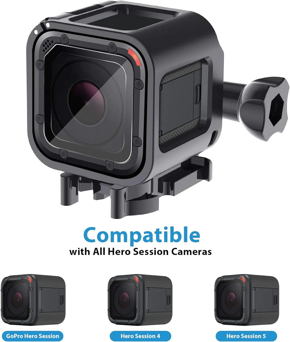 Frame Mount Housing Case for GoPro Hero 5 Session, Hero 4 Session, Upgrade Protective Housing Frame Shell Mount Holder