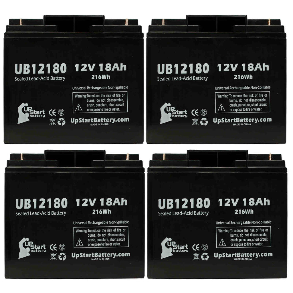 4x Pack - Compatible Datascope INTRA AORTA PUMP SYSTEM 100 Battery - Replacement UB12180 Universal Sealed Lead Acid Battery (12V, 18Ah, 18000mAh, T4 Terminal, AGM, SLA)