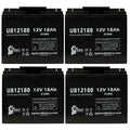 4x Pack - Compatible Datascope INTRA AORTA PUMP SYSTEM 100 Battery - Replacement UB12180 Universal Sealed Lead Acid Battery (12V, 18Ah, 18000mAh, T4 Terminal, AGM, SLA)