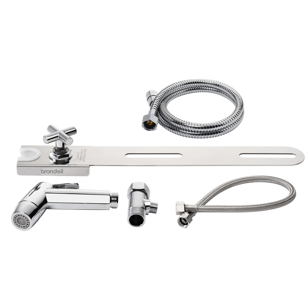 Brondell CleanSpa Easy Hand-Held Bidet Sprayer and Holster with Integrated Shut off in Silver