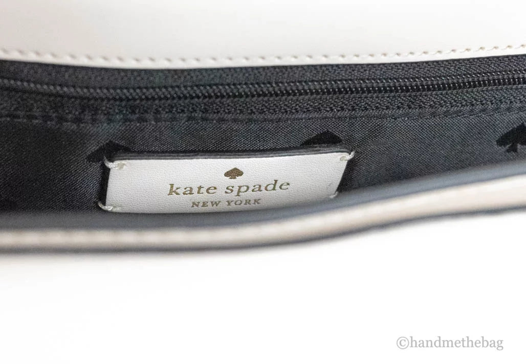 Kate Spade Puffy Colorblock Black Leather Top Handle Flap Crossbody Bag Purse