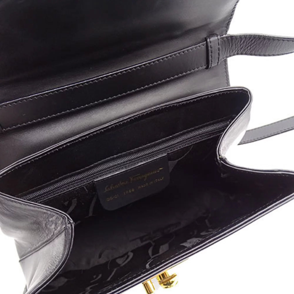 Pre-Owned Salvatore Ferragamo Bag Ladies Handbag Shoulder 2way Black (Good)
