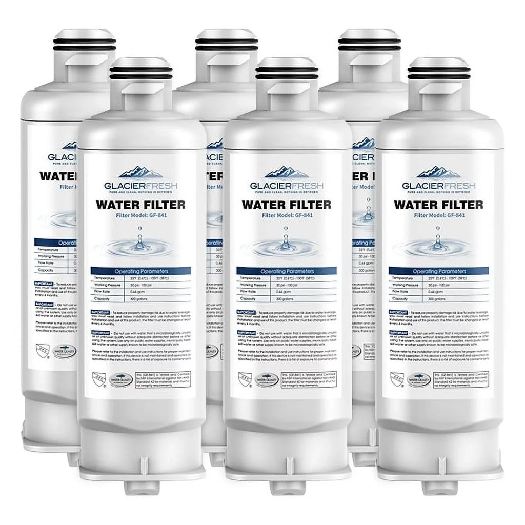GLACIER FRESH DA97-17376B HAF-QIN Refrigerator Filtered Water Filter Replacement for HAF-QIN/EXP, DA97-08006C, RF23M8070SG, RF23M8070SR, RF23M8090SG, RF23M8090SR (6Pack)