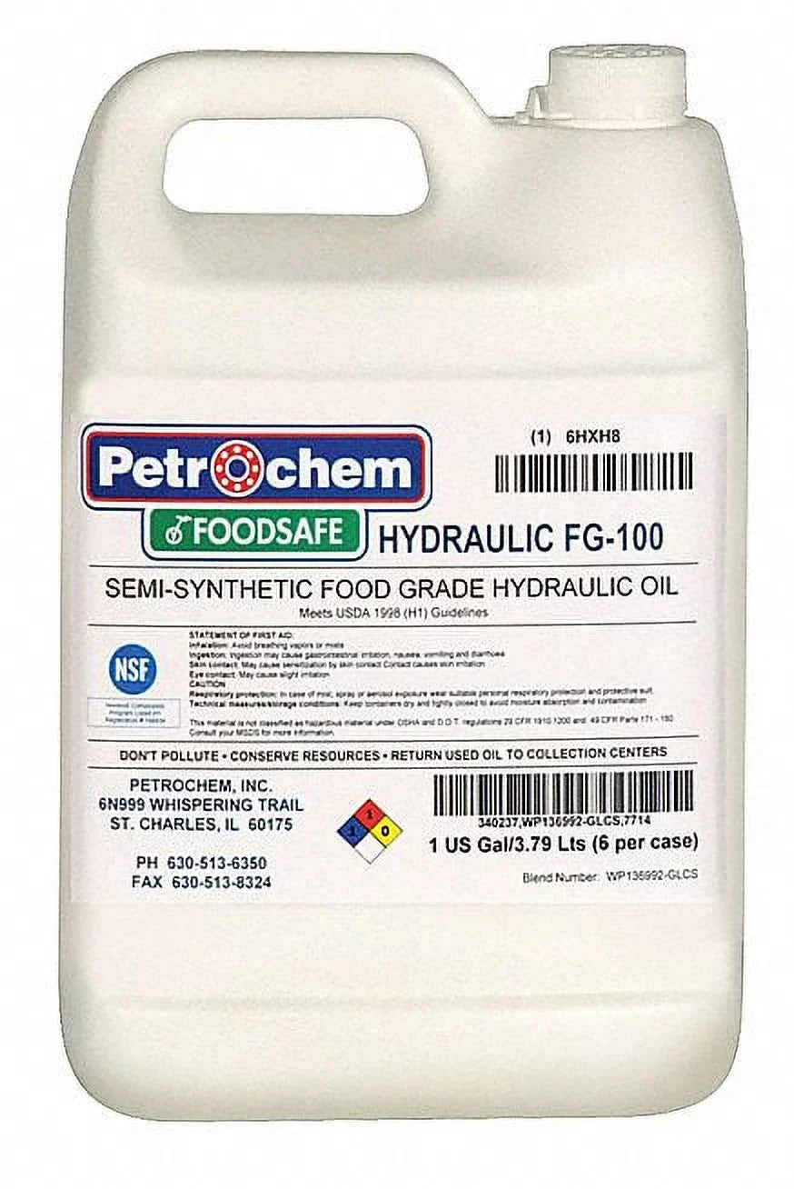 Petrochem Hydraulic Oil,Food Grade,1 gal,Jug FOODSAFE HYDRAULIC FG-100 H-1