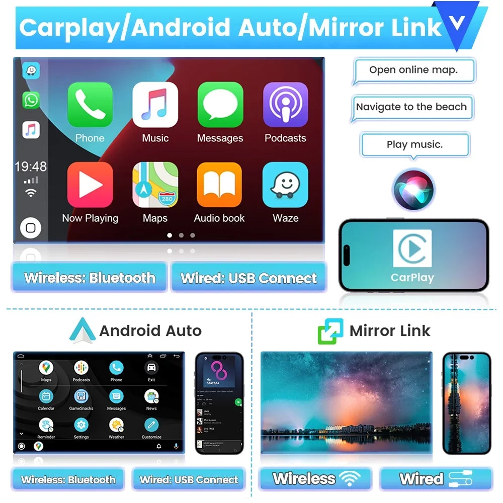 Podofo 2+64G Android 13 for Jeep Grand Cherokee 2008-2013 Wireless Carplay Android Auto Mirror Link 9'' Touchscreen Car Stereo Radio WIFI GPS FM Bluetooth Hifi USB, AHD Backup Camera