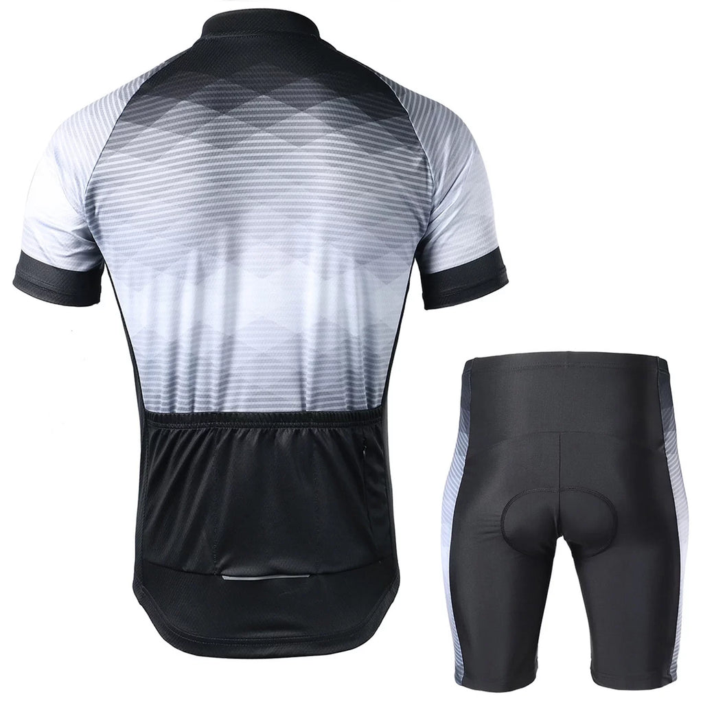 Lixada Men Cycling Jersey Breathable Short Sleeve Bike Shirt and Padded Shorts MTB Bike Clothing Suit